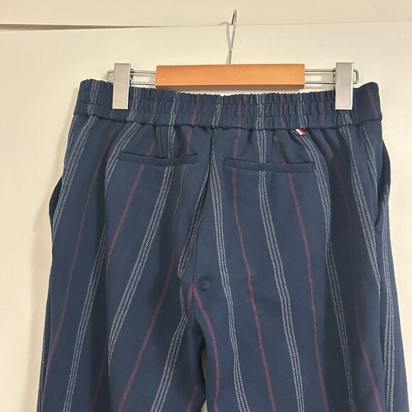 Tommy Hilfiger XS Navy Striped Pants Women’s Tapered Stretch Dress Trousers - Picture 5 of 9